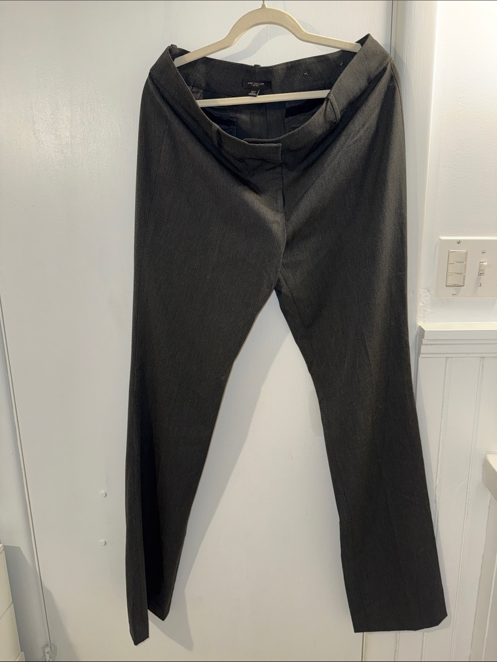 Ann Taylor Charcoal Gray Wide-Leg Trousers